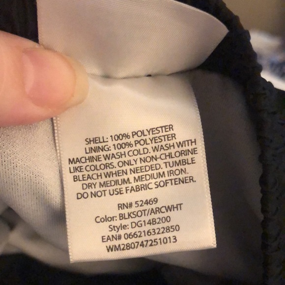 👧Danskin Now Black Exercise Shorts w/ White Strip & Built-In Bikini (M-7/8)👧 - Picture 5 of 5